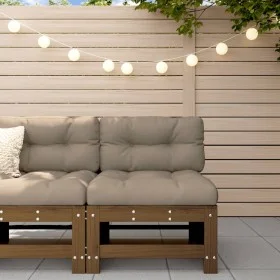 Honey Brown Solid Pine Wood Center Sofa by , Modular outdoor sofas - Ref: Foro24-825614, Price: 58,24 €, Discount: %