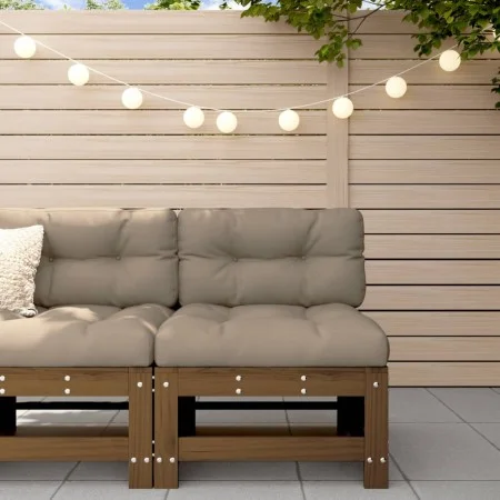Honey Brown Solid Pine Wood Center Sofa by , Modular outdoor sofas - Ref: Foro24-825614, Price: 58,24 €, Discount: %