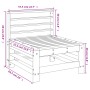 Mittelsofa aus massivem Kiefernholz in Honigbraun von , Modulare Sofas für den Außenbereich - Ref: Foro24-825614, Preis: 58,8...
