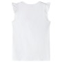 Ecrufarbenes Kinder-T-Shirt mit Rüschenärmeln 128 von , Kinder-T-Shirts - Ref: Foro24-11322, Preis: 8,28 €, Rabatt: %
