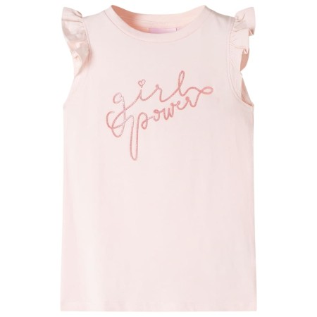 Zartrosa Kinder-T-Shirt mit Rüschenärmeln 128 von , Kinder-T-Shirts - Ref: Foro24-11317, Preis: 8,28 €, Rabatt: %
