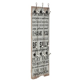 THANK YOU wall coat rack with 6 hooks 120x40 cm by vidaXL, Hat and coat racks - Ref: Foro24-245850, Price: 56,13 €, Discount: %
