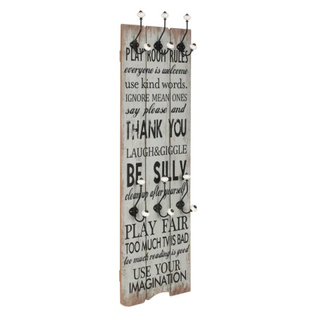 THANK YOU wall coat rack with 6 hooks 120x40 cm by vidaXL, Hat and coat racks - Ref: Foro24-245850, Price: 56,13 €, Discount: %