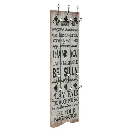 THANK YOU wall coat rack with 6 hooks 120x40 cm by vidaXL, Hat and coat racks - Ref: Foro24-245850, Price: 54,47 €, Discount: %