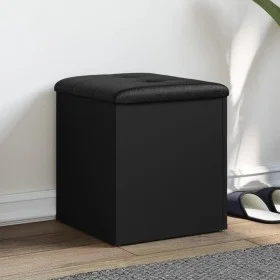 Black engineered wood storage bench 42x42x45 cm by , Benches for halls and storage - Ref: Foro24-835034, Price: 53,00 €, Disc...