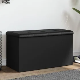 Black engineered wood storage bench 82x42x45 cm by , Benches for halls and storage - Ref: Foro24-835048, Price: 76,91 €, Disc...