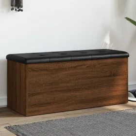 Brown oak engineered wood storage bench 102x42x45cm by , Benches for halls and storage - Ref: Foro24-835060, Price: 105,35 €,...
