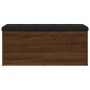 Brown oak engineered wood storage bench 102x42x45cm by , Benches for halls and storage - Ref: Foro24-835060, Price: 107,87 €,...
