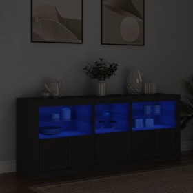 Sideboard mit LED-Leuchten schwarz 162x37x67 cm von , Sideboards - Ref: Foro24-3208996, Preis: 209,84 €, Rabatt: %
