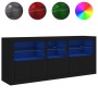 Sideboard with LED lights black 162x37x67 cm by , Sideboards - Ref: Foro24-3208996, Price: 192,41 €, Discount: %