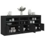 Sideboard with LED lights black 162x37x67 cm by , Sideboards - Ref: Foro24-3208996, Price: 201,76 €, Discount: %