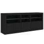 Sideboard with LED lights black 162x37x67 cm by , Sideboards - Ref: Foro24-3208996, Price: 192,41 €, Discount: %