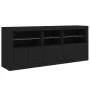 Sideboard with LED lights black 162x37x67 cm by , Sideboards - Ref: Foro24-3208996, Price: 201,76 €, Discount: %