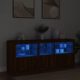 Sideboard mit LED-Leuchten, braune Eiche, 162 x 37 x 67 cm von , Sideboards - Ref: Foro24-3209001, Preis: 216,72 €, Rabatt: %
