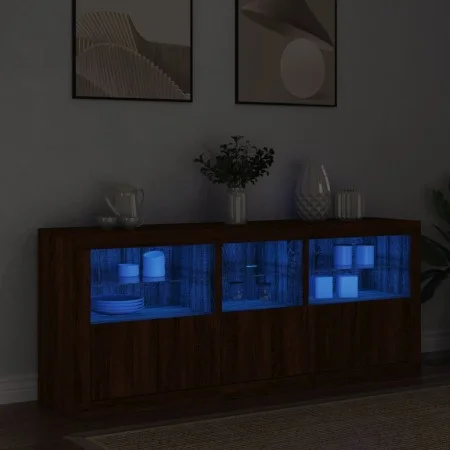 Sideboard mit LED-Leuchten, braune Eiche, 162 x 37 x 67 cm von , Sideboards - Ref: Foro24-3209001, Preis: 215,94 €, Rabatt: %