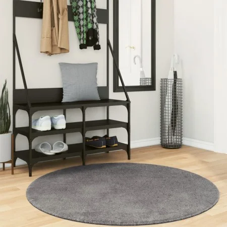 HUARTE anthracite washable soft short pile rug Ø 120 cm by , Rugs - Ref: Foro24-375010, Price: 55,65 €, Discount: %