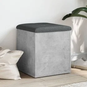 Concrete gray engineered wood bench with storage 42x42x45cm by , Benches for halls and storage - Ref: Foro24-835036, Price: 4...
