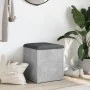 Concrete gray engineered wood bench with storage 42x42x45cm by , Benches for halls and storage - Ref: Foro24-835036, Price: 4...