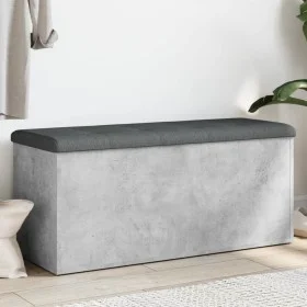 Concrete gray engineered wood storage bench 102x42x45 cm by , Benches for halls and storage - Ref: Foro24-835057, Price: 88,3...