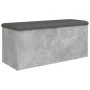 Concrete gray engineered wood storage bench 102x42x45 cm by , Benches for halls and storage - Ref: Foro24-835057, Price: 88,3...