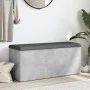 Concrete gray engineered wood storage bench 102x42x45 cm by , Benches for halls and storage - Ref: Foro24-835057, Price: 88,3...