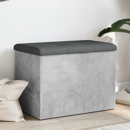 Betongraue Holzwerkstoffbank mit Stauraum, 62 x 42 x 45 cm von , Bänke für Hallen und Lager - Ref: Foro24-835043, Preis: 66,0...