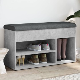 Concrete gray engineered wood shoe bench 82x32x45.5 cm by , Benches for halls and storage - Ref: Foro24-835029, Price: 69,90 ...