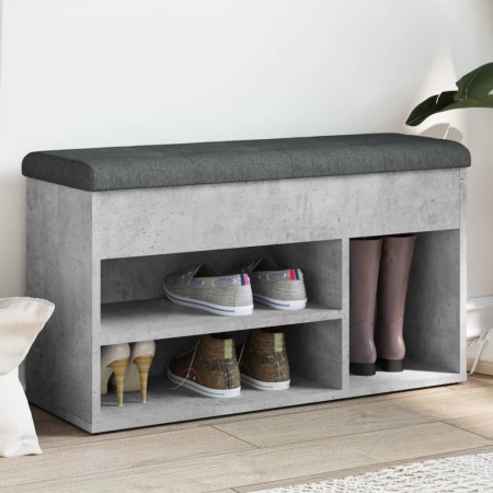 Betongraue Schuhbank aus Holzwerkstoff, 82 x 32 x 45,5 cm von , Bänke für Hallen und Lager - Ref: Foro24-835029, Preis: 69,90...