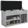 Banco zapatero madera de ingeniería gris hormigón 82x32x45,5 cm de , Bancos para recibidores y almacenamiento - Ref: Foro24-8...