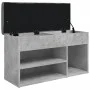 Banco zapatero madera de ingeniería gris hormigón 82x32x45,5 cm de , Bancos para recibidores y almacenamiento - Ref: Foro24-8...