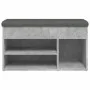 Banco zapatero madera de ingeniería gris hormigón 82x32x45,5 cm de , Bancos para recibidores y almacenamiento - Ref: Foro24-8...