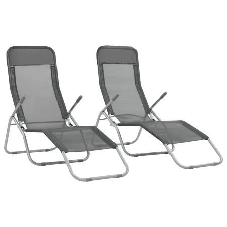 Folding sun loungers 2 units anthracite gray textilene by vidaXL, Loungers - Ref: Foro24-44340, Price: 126,92 €, Discount: %