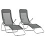 Folding sun loungers 2 units anthracite gray textilene by vidaXL, Loungers - Ref: Foro24-44340, Price: 154,01 €, Discount: %