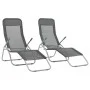 Folding sun loungers 2 units anthracite gray textilene by vidaXL, Loungers - Ref: Foro24-44340, Price: 126,92 €, Discount: %