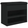 Black engineered wood shoe bench 62x32x50 cm by , Benches for halls and storage - Ref: Foro24-835097, Price: 63,45 €, Discoun...