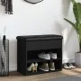 Black engineered wood shoe bench 62x32x50 cm by , Benches for halls and storage - Ref: Foro24-835097, Price: 63,45 €, Discoun...