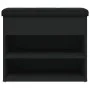 Black engineered wood shoe bench 62x32x50 cm by , Benches for halls and storage - Ref: Foro24-835097, Price: 63,45 €, Discoun...