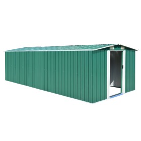 Gartenhaus aus grünem Metall 257x580x181 cm von vidaXL, Schuppen - Ref: Foro24-143352, Preis: 661,54 €, Rabatt: %