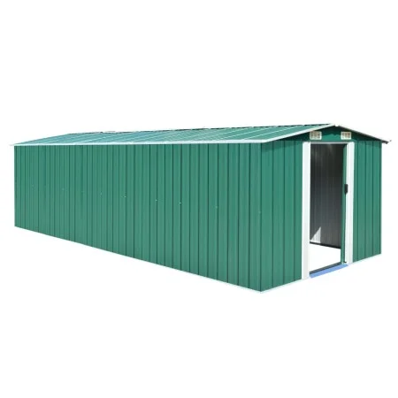 Gartenhaus aus grünem Metall 257x580x181 cm von vidaXL, Schuppen - Ref: Foro24-143352, Preis: 649,98 €, Rabatt: %