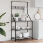 Küchenregal mit Haken Sonomagraues Holzwerkstoff von , Behälter für Küchenutensilien - Ref: Foro24-838961, Preis: 77,38 €, Ra...
