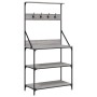 Kitchen shelving with hooks Sonoma gray engineered wood by , Kitchen utensil containers - Ref: Foro24-838961, Price: 77,38 €,...