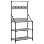 Kitchen shelving with hooks Sonoma gray engineered wood by , Kitchen utensil containers - Ref: Foro24-838961, Price: 76,42 €,...