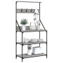 Kitchen shelving with hooks Sonoma gray engineered wood by , Kitchen utensil containers - Ref: Foro24-838961, Price: 77,38 €,...