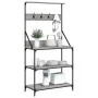 Kitchen shelving with hooks Sonoma gray engineered wood by , Kitchen utensil containers - Ref: Foro24-838961, Price: 76,42 €,...