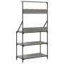 Kitchen shelving with hooks Sonoma gray engineered wood by , Kitchen utensil containers - Ref: Foro24-838961, Price: 76,42 €,...
