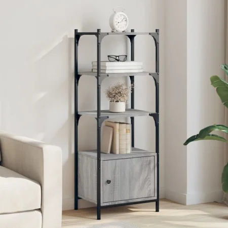 Sonoma gray engineered wood 3-shelf bookcase 41x30x109.5cm by , Bookcases and shelves - Ref: Foro24-839001, Price: 49,30 €, D...