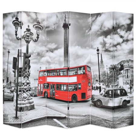 Faltbarer Raumteiler 228x170 cm Londoner Bus in weiß und schwarz von vidaXL, Raumteiler - Ref: Foro24-245876, Preis: 123,66 €...