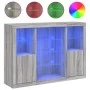 Aparador con luz LED 3 pzas madera de ingeniería gris Sonoma de , Aparadores - Ref: Foro24-3209133, Precio: 210,10 €, Descuen...