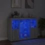 Aparador con luz LED 3 pzas madera de ingeniería gris Sonoma de , Aparadores - Ref: Foro24-3209133, Precio: 210,10 €, Descuen...