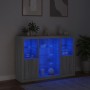 Sideboard with LED Light 3 Pieces Sonoma Gray Engineered Wood by , Sideboards - Ref: Foro24-3209133, Price: 213,47 €, Discoun...